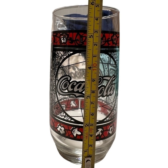 RARE-1 Vintage Coca-~Cola Glass Tiffany Style Stained, PRICE IS FOR ONE GLASS - Picture 7 of 17